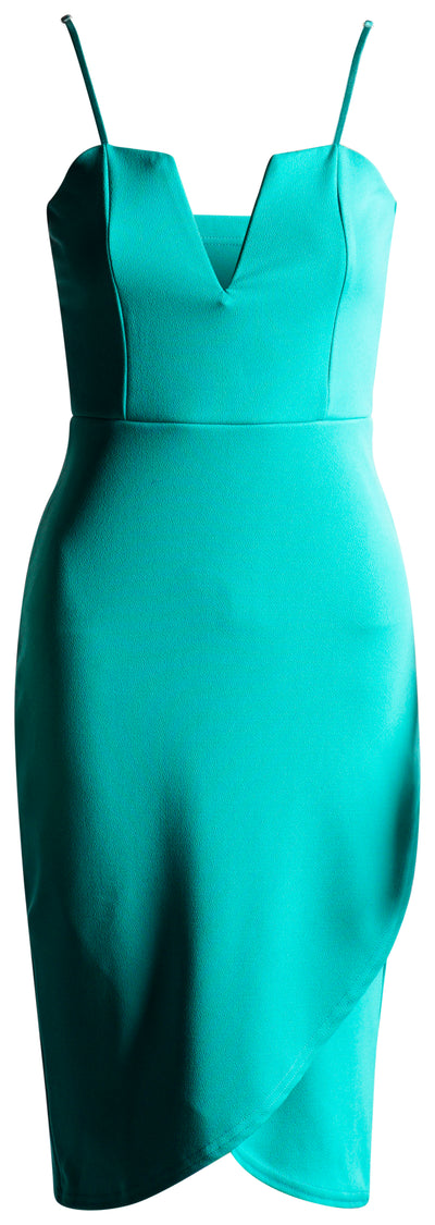 Madison Plunge Wrap Dress-Jade