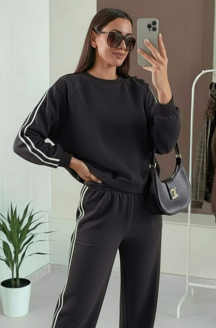 Alba Two-Piece Co-Ord Loungewear Set-Black