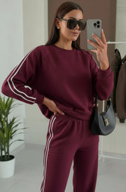 Alba Two-Piece Co-Ord Loungewear Set-Wine