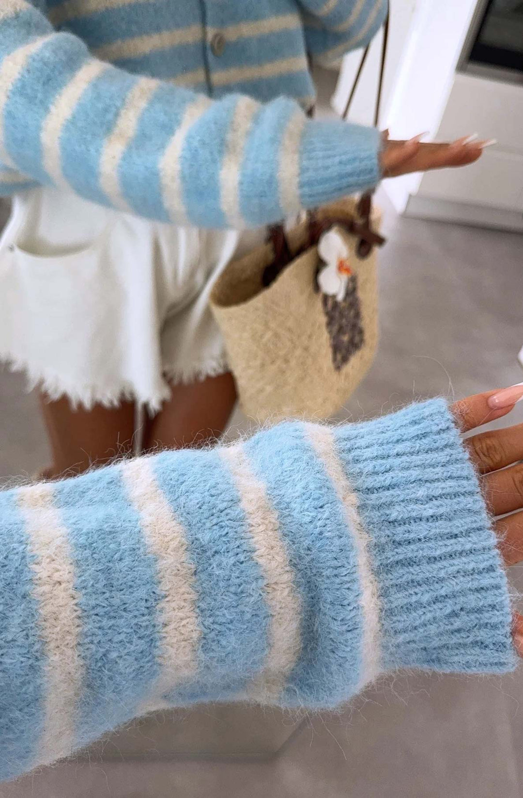 Annabelle Striped Cardigan - Blue