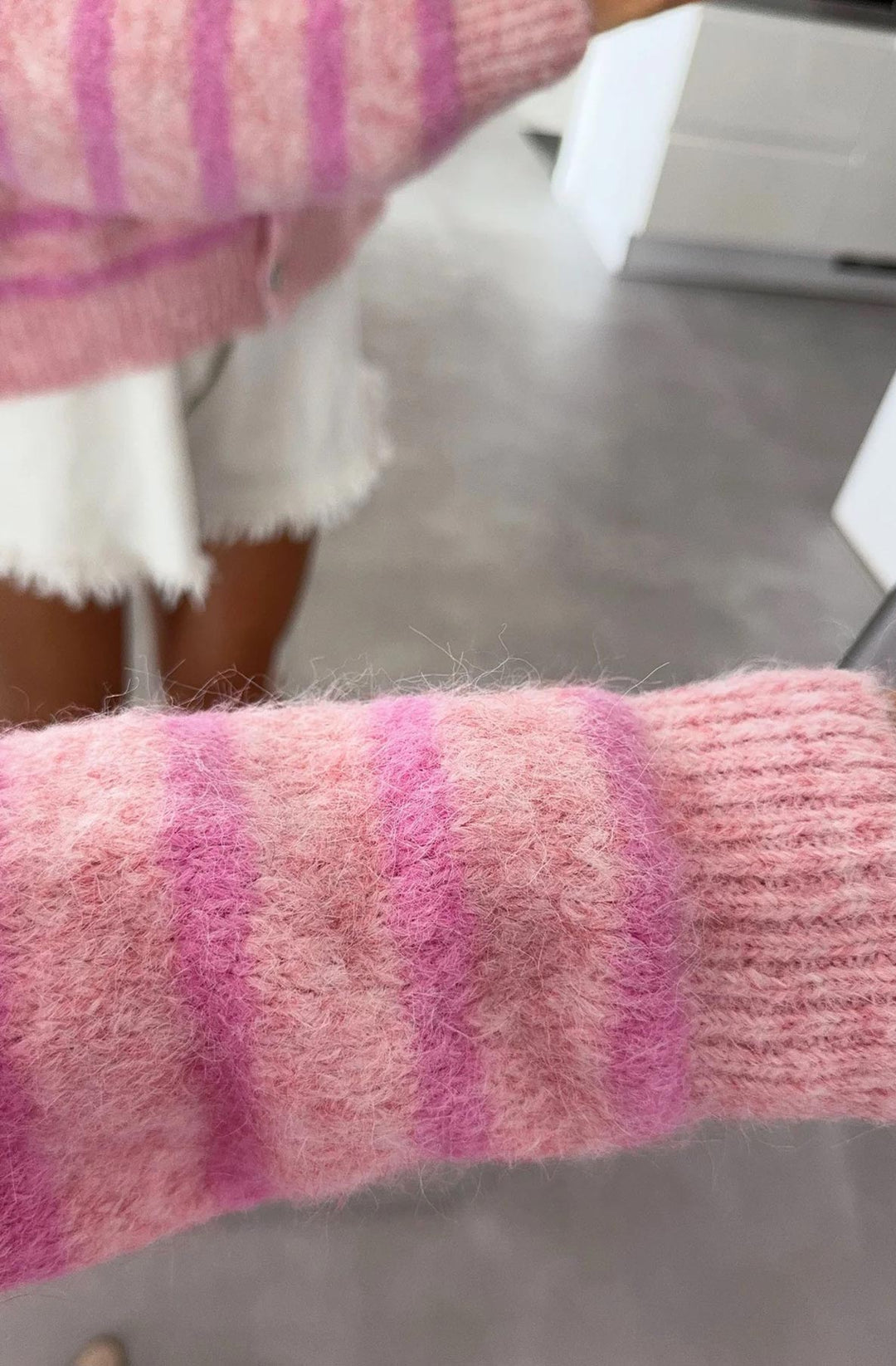 Annabelle Striped Cardigan - Pink