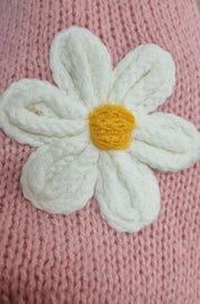 Autumn ‘Daisy’ Embroidered Knit Sweater Jumper-Dusty Pink