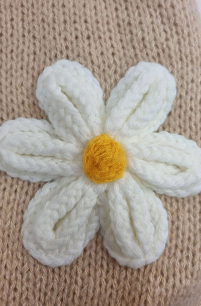 Autumn ‘Daisy’ Embroidered Knit Sweater Jumper-Stone