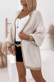 Becca Shimmer Knitted Longline Cardigan-Cream