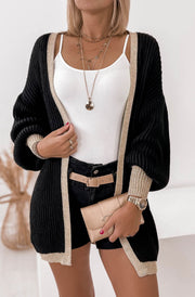 Becca Shimmer Knitted Longline Cardigan-Black