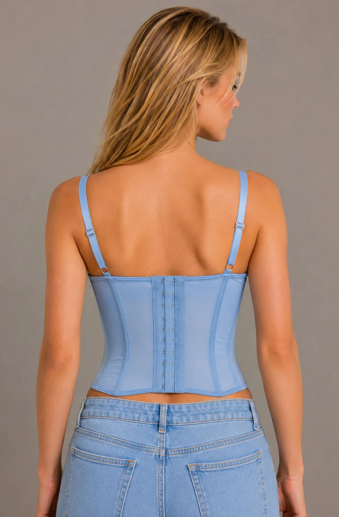 Bianka Sheer Floral Lace Panel Corset Cami Top