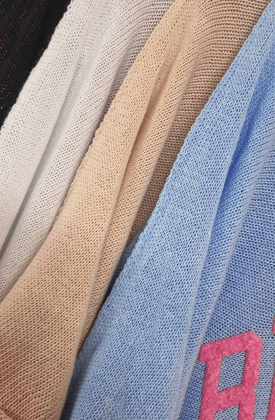 ‘BROOKLYN NY’ Oversized Lightweight Open-Knit Top - Ivory