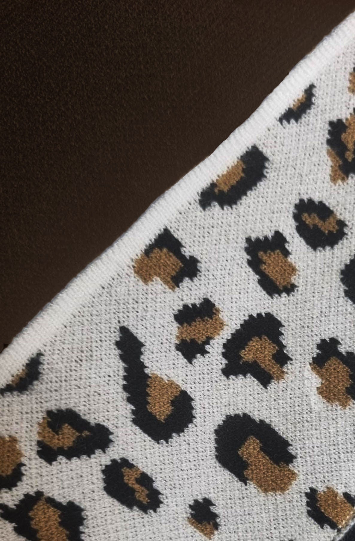 Cassandra Leopard Light Knitted Top-Dark Brown