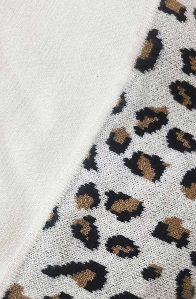 Cassandra Leopard Light Knitted Top-Ivory