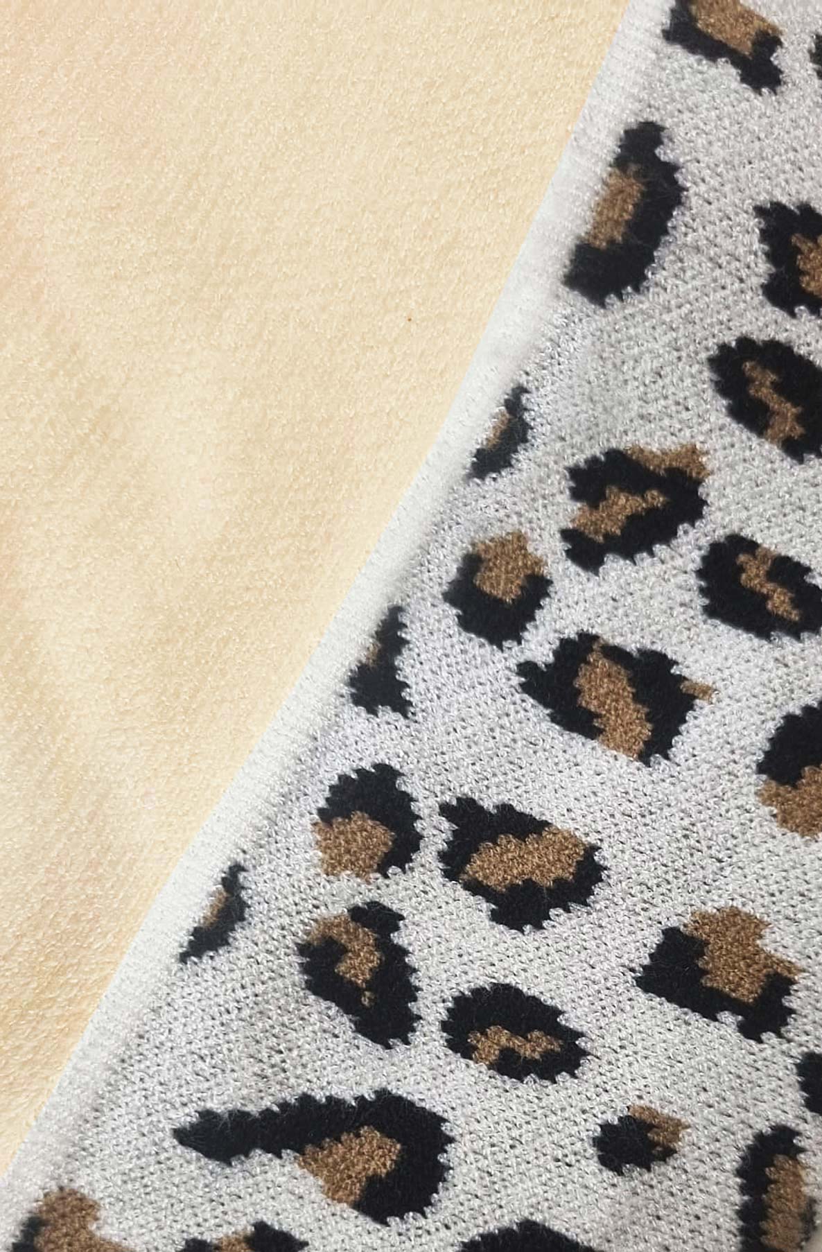 Cassandra Leopard Light Knitted Top-Stone