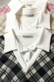 Cherie Check Print V-Neck Layered Effect Sweatshirt Top-Black