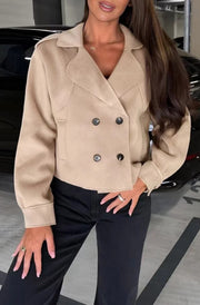 Cheryl Suedette Pocket Detail Jacket-Stone