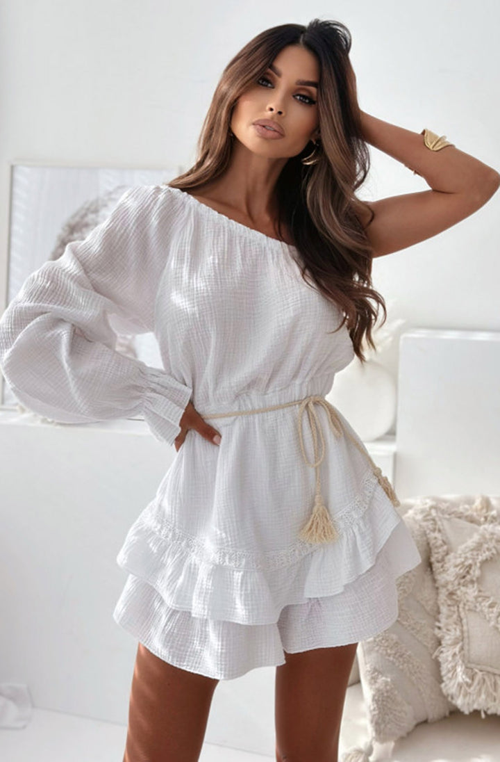 White tiered playsuit sales