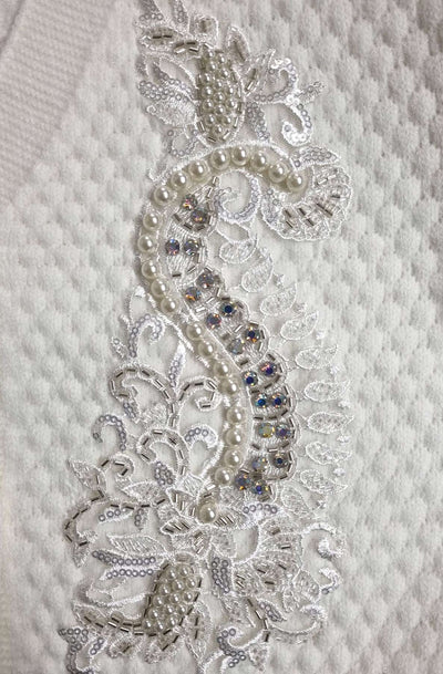 Dorothy Paisley Embellished Bubble Knit Cardigan-Ivory