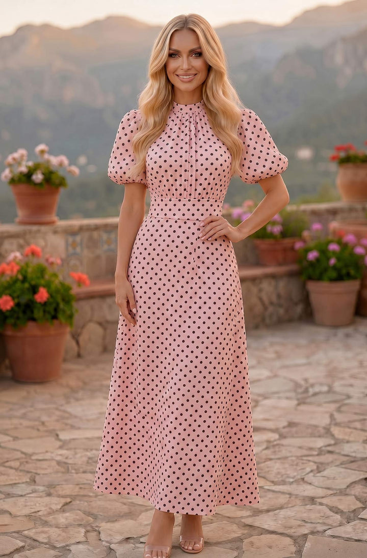 Amelia Polka Dot Midaxi Dress