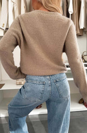 Elisha Light Knitted Jumper Sweater-Stone