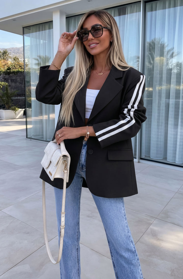 Felicity Contrast Stripe Oversized Blazer