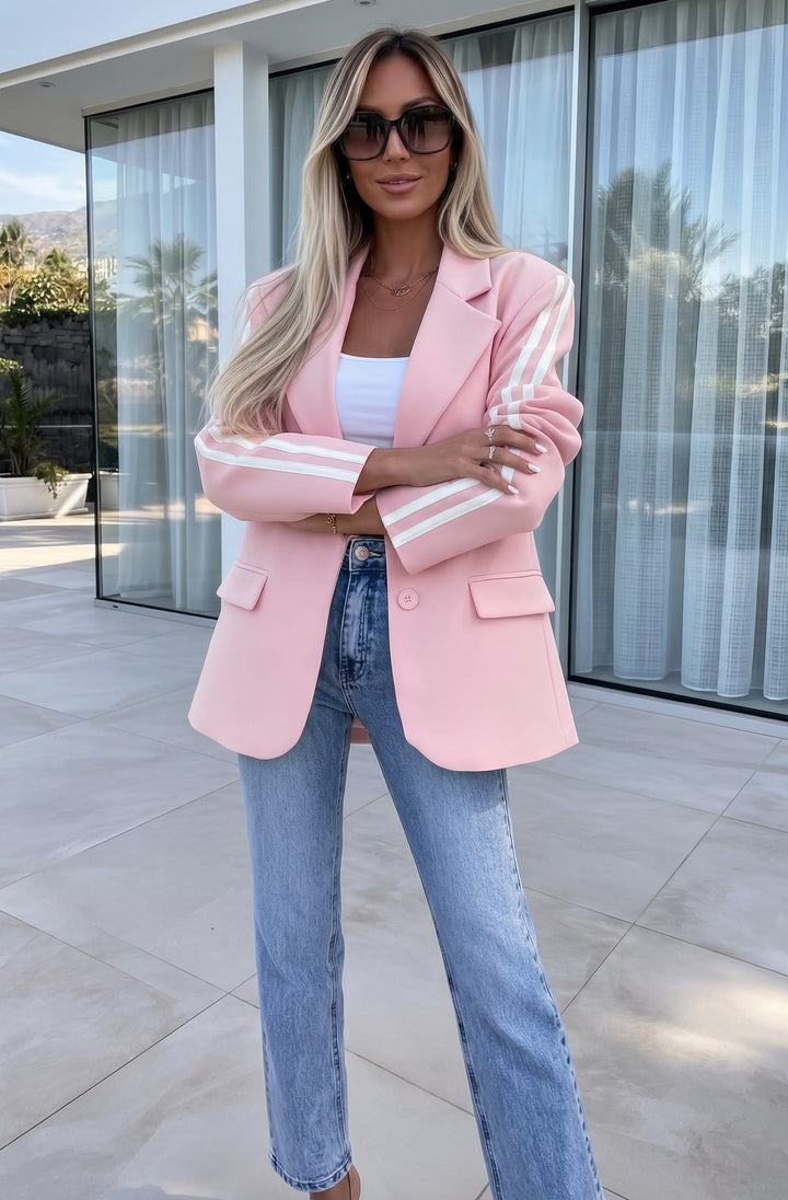 Felicity Contrast Stripe Oversized Blazer