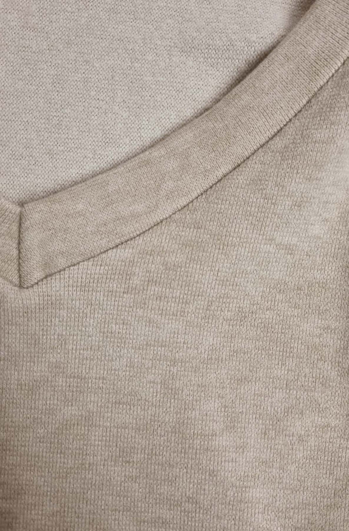 Irma V-Neck Sweater Jumper Dress–Stone