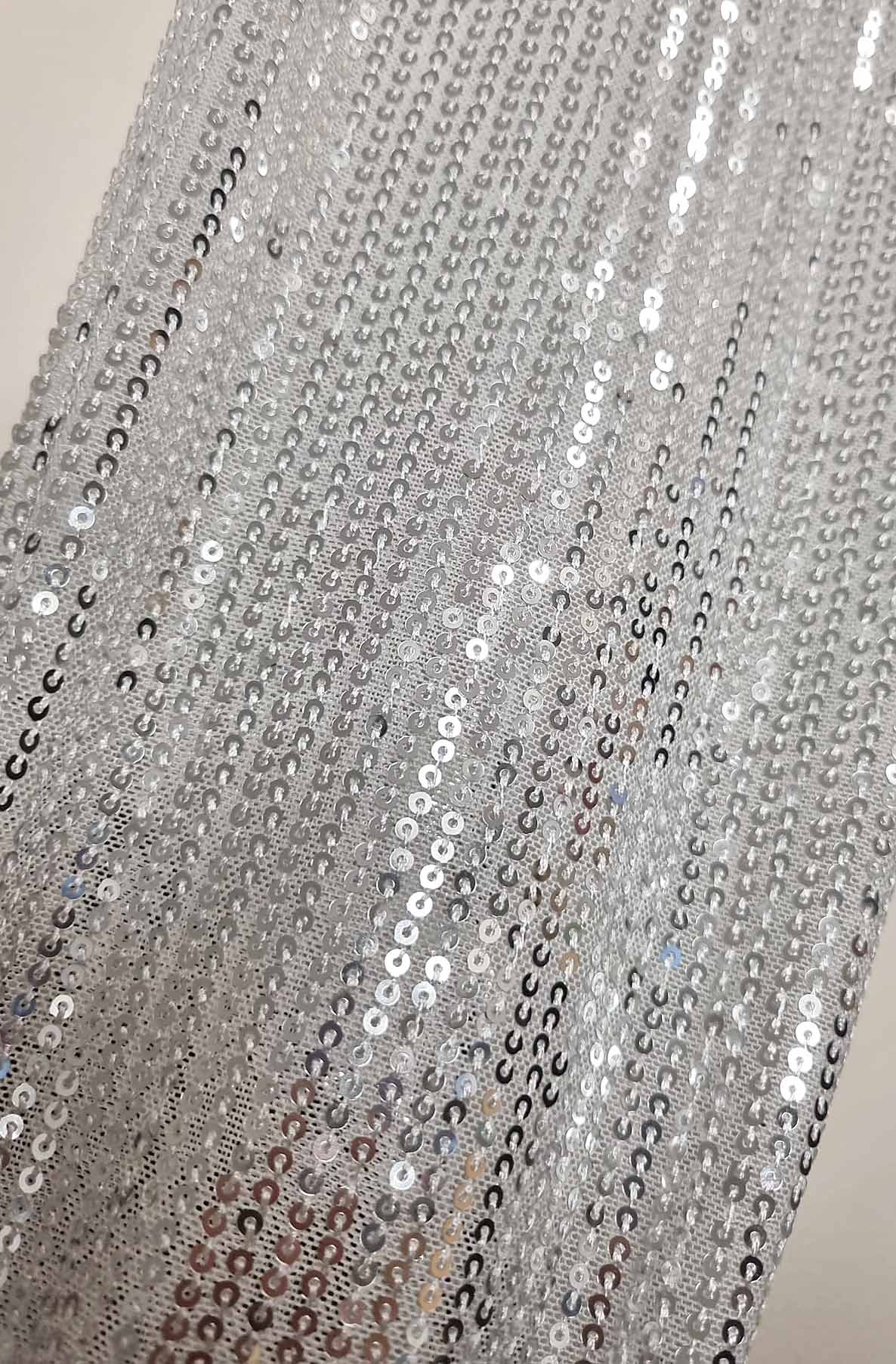 Iva Sequin Sleeves Frill Neckline Chiffon Shirt Blouse Top-Ivory