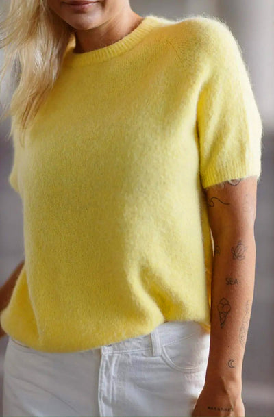 Latika Light Knitted Alpaca Jumper Sweater-Yellow