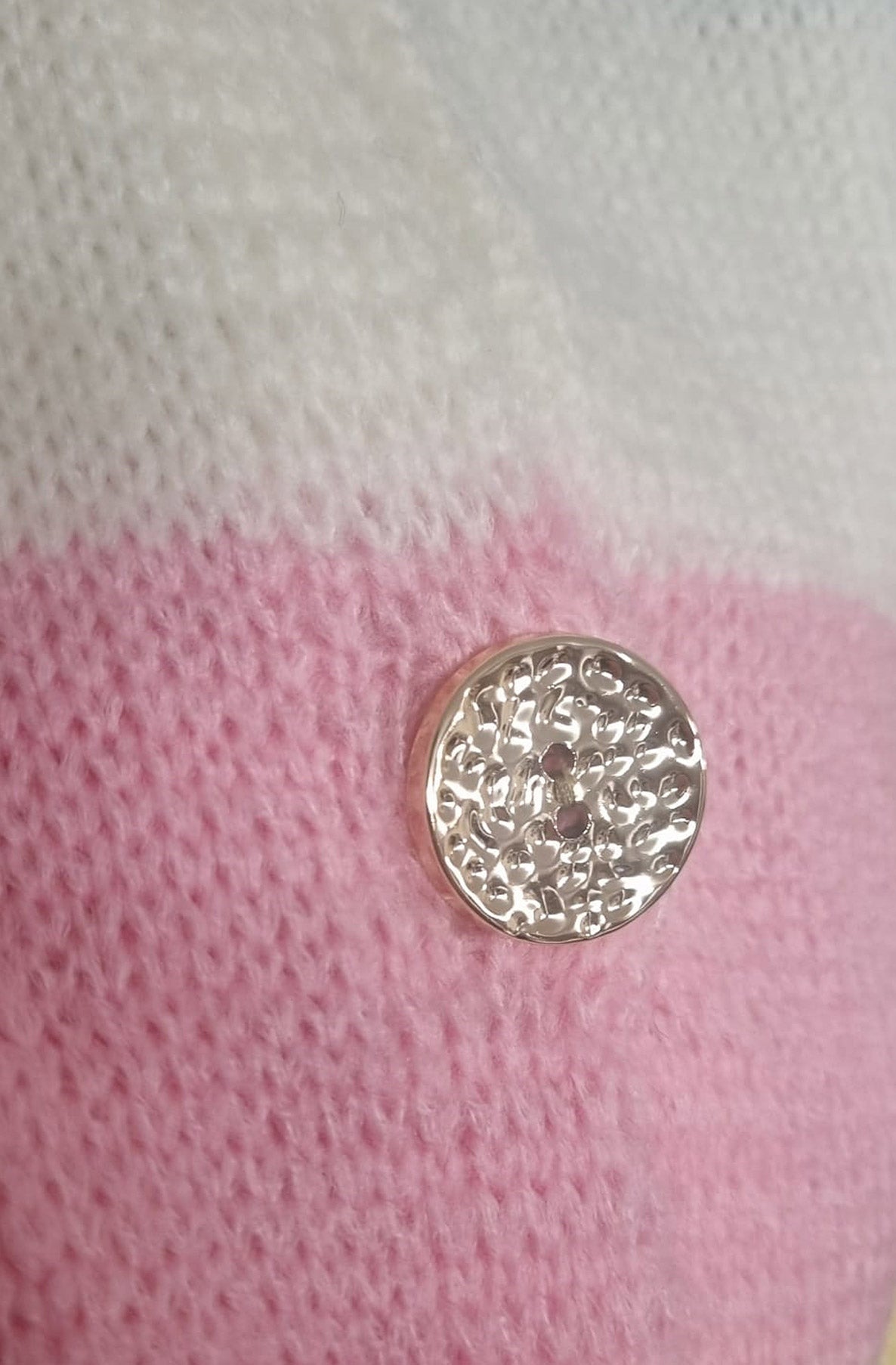 Leona Colour Block Striped Button Cardigan-Ivory