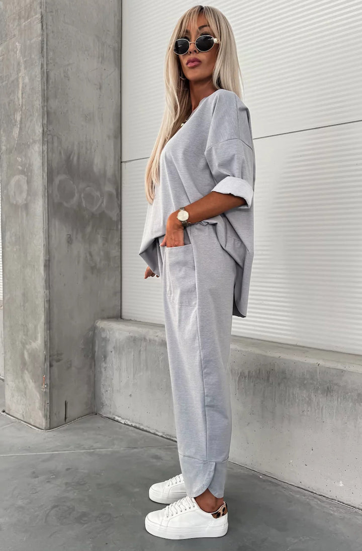 Liora Oversize Pocket Co-ord Set-Grey