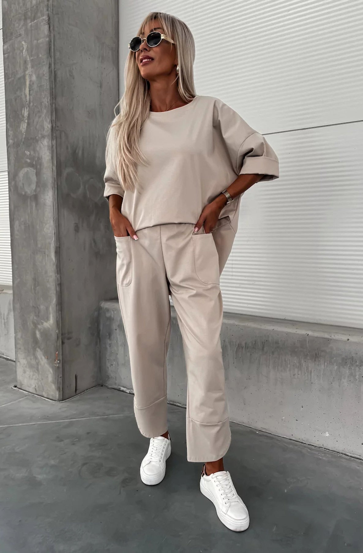 Liora Oversize Pocket Co-ord Set-Stone