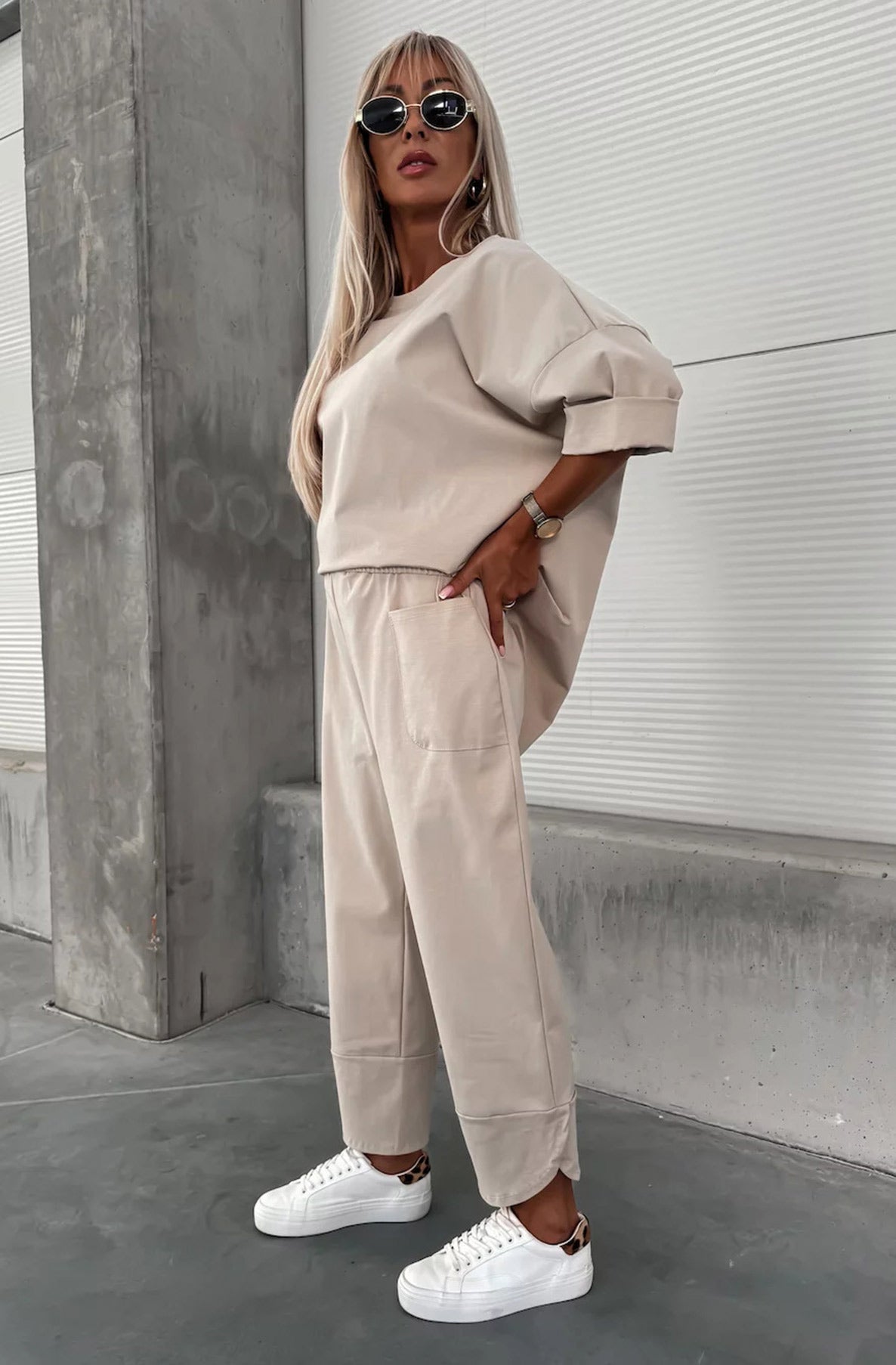 Liora Oversize Pocket Co-ord Set-Stone