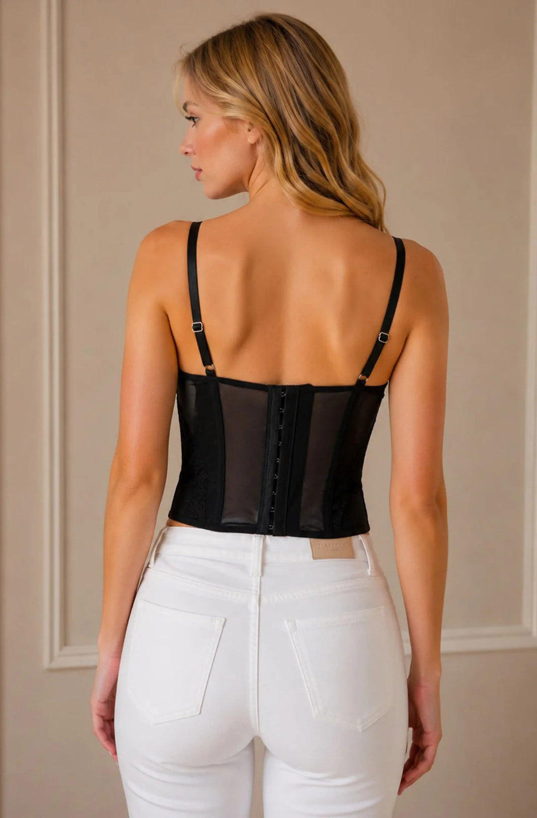Lorelei Sheer Lace Mesh Corset Cami Top