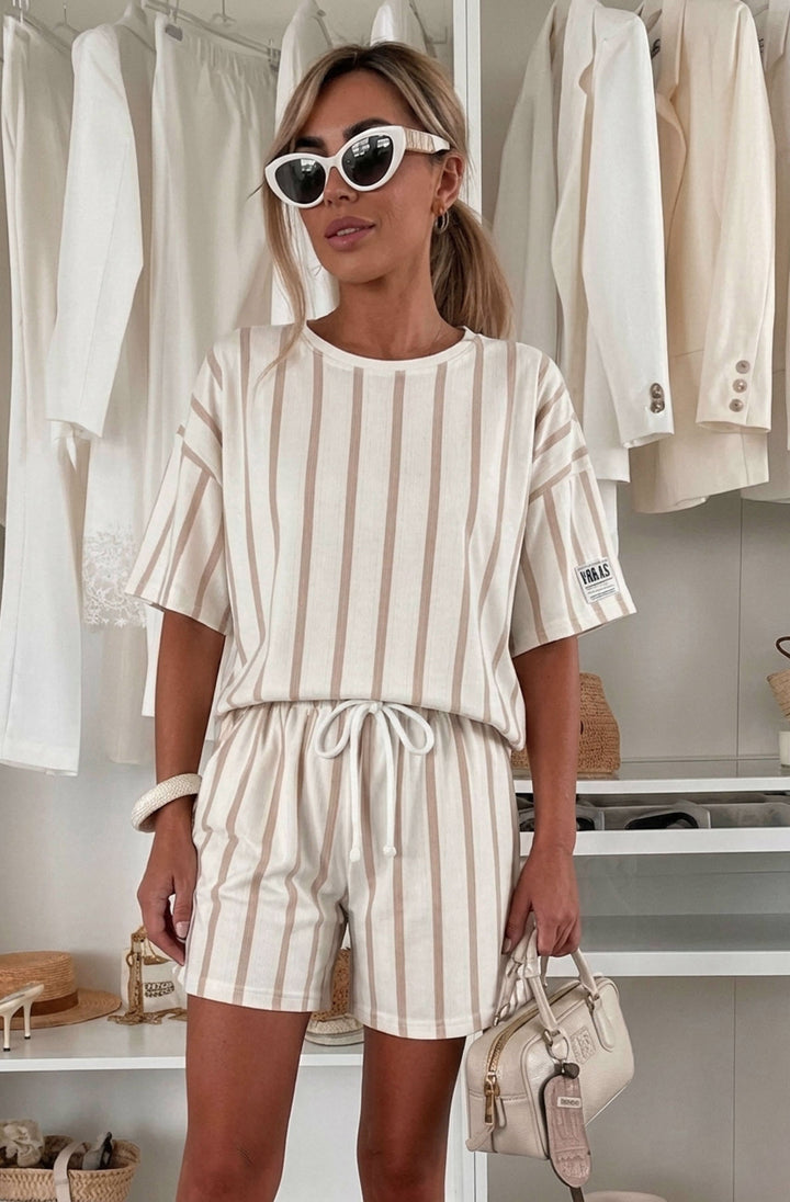 Lunara Striped Pocket Two Piece Co-Ord Set