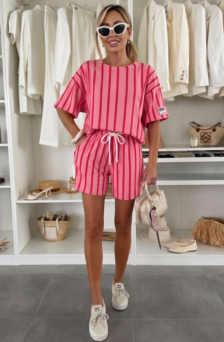 Lunara Striped Pocket Two Piece Co-Ord Set