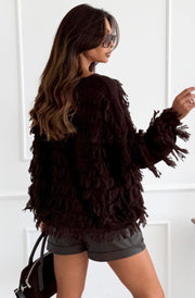 Maribel Boho Tassel Sweater Jumper-Brown