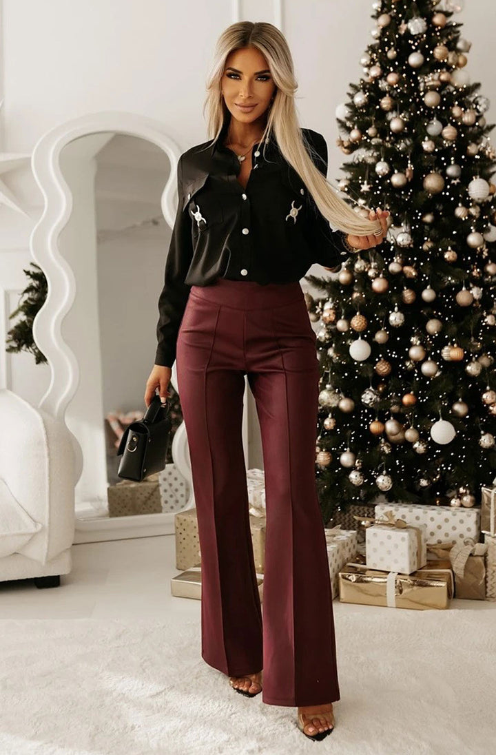 Marla Embellished Pocket Shirt Blouse-Black