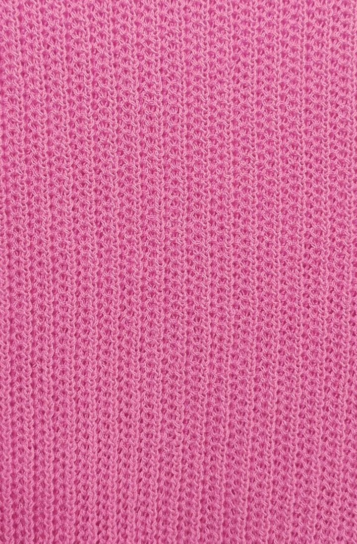 Marlene V-Neck Lightweight Ribbed Knit Top - Hot Pink