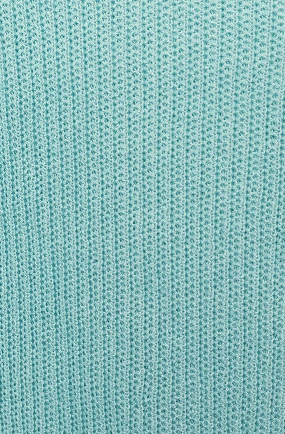 Marlene V-Neck Lightweight Ribbed Knit Top - Turquoise