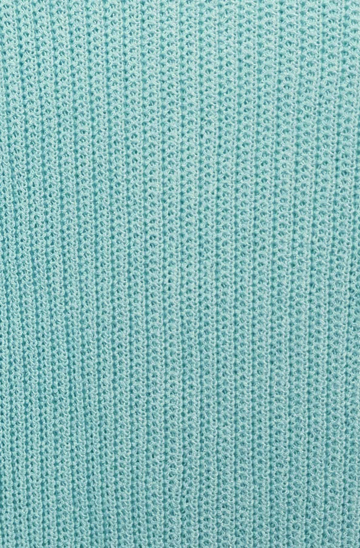 Marlene V-Neck Lightweight Ribbed Knit Top - Turquoise