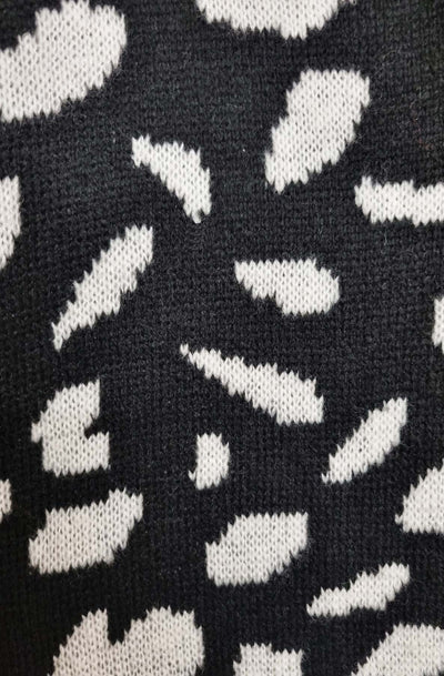 Noelle Leopard Print Tie-Up Cardigan-Black