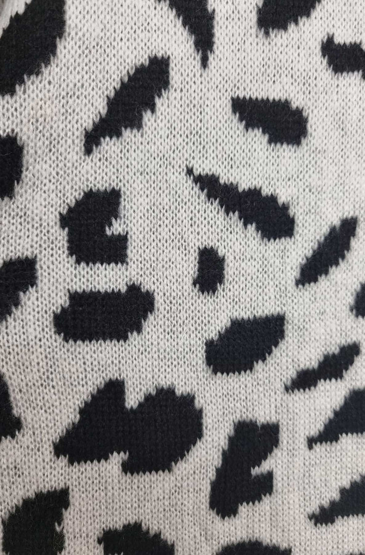 Noelle Leopard Tie-Up Cardigan-Ivory