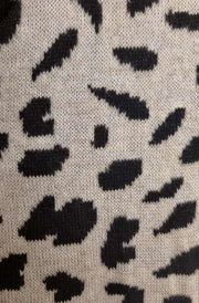 Noelle Leopard Tie-Up Cardigan-Stone