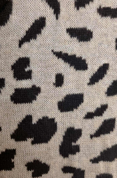 Noelle Leopard Tie-Up Cardigan-Stone
