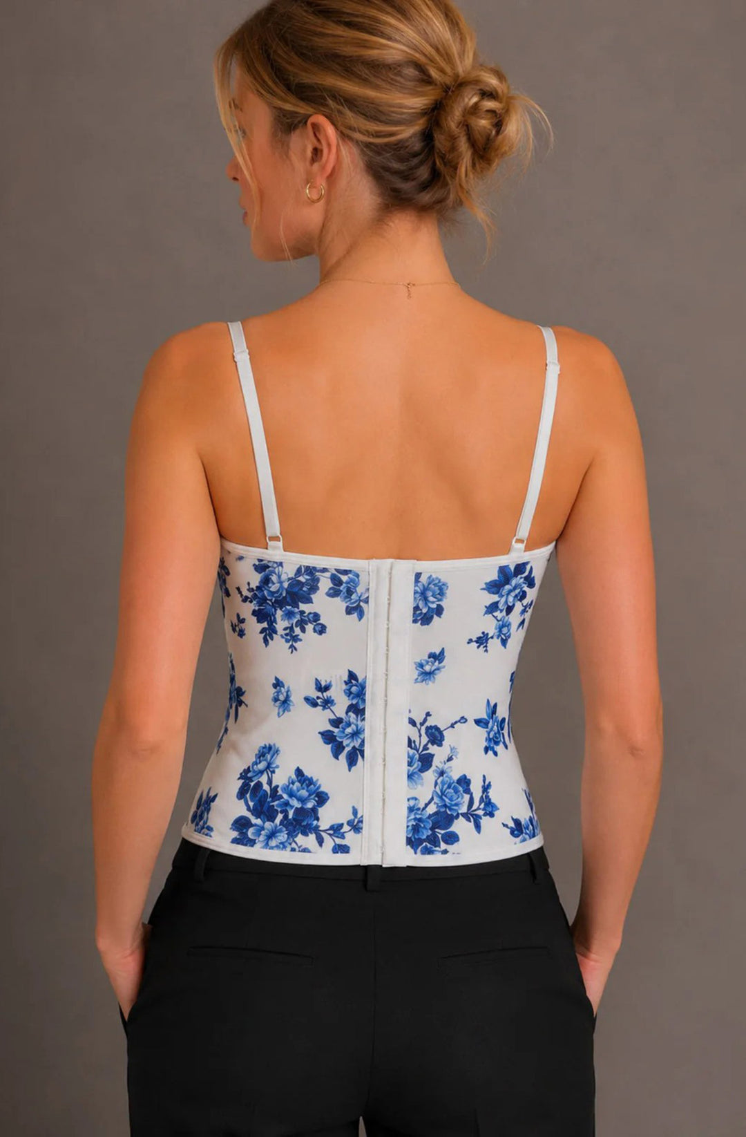 Odette Porcelain Floral Sheer Corset Cami Top