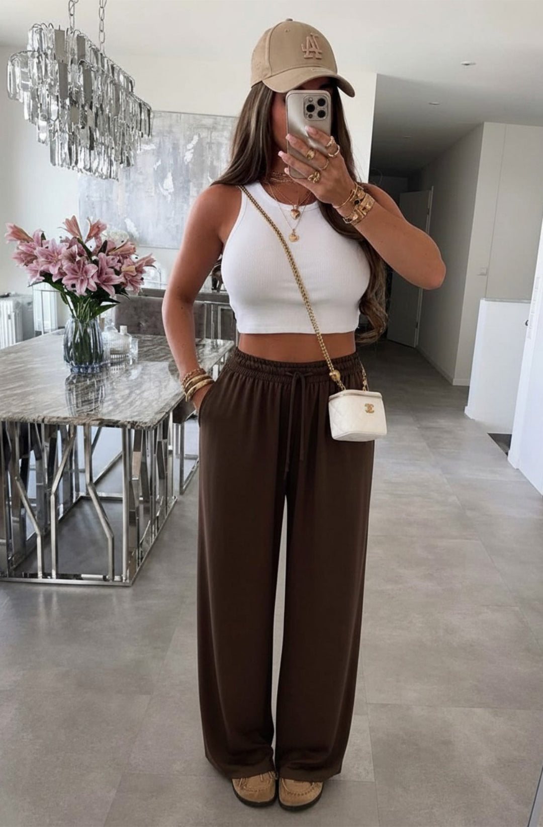 Rosalia Wide Leg Elasticated Waist Pocket Trousers