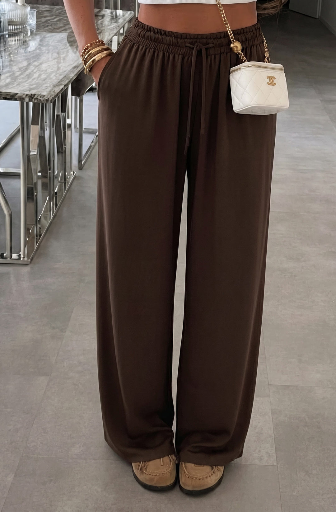 Rosalia Wide Leg Elasticated Waist Pocket Trousers