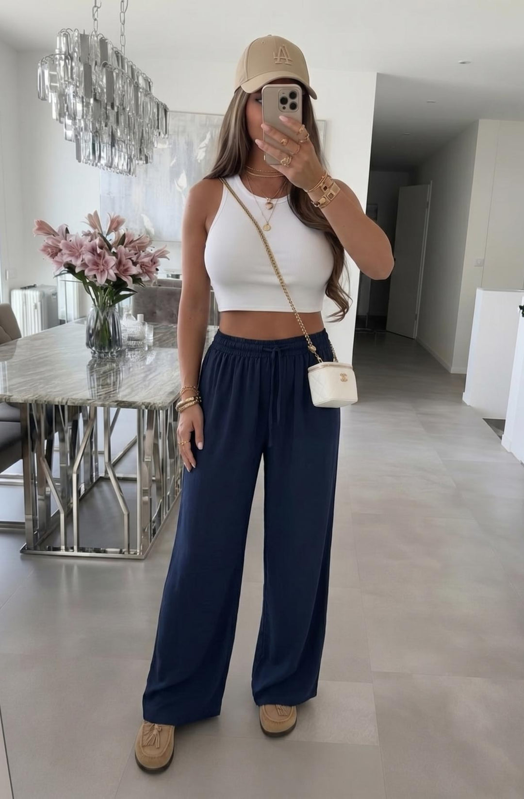 Rosalia Wide Leg Elasticated Waist Pocket Trousers