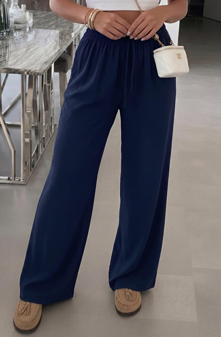 Rosalia Wide Leg Elasticated Waist Pocket Trousers