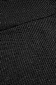 Rosy Batwing Knit Shimmer Dress-Black