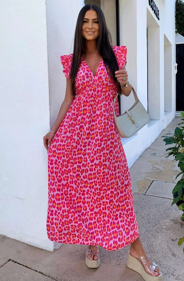 Midi Dress Pink Animal Print Maxi Dress Ruth Leopard Animal Print Maxi Dress-Pink Catwalk Wh Midi Dress Pink Animal Print Maxi Dress Ruth Leopard Animal Print Maxi Dress-Pink Catwalk Wh