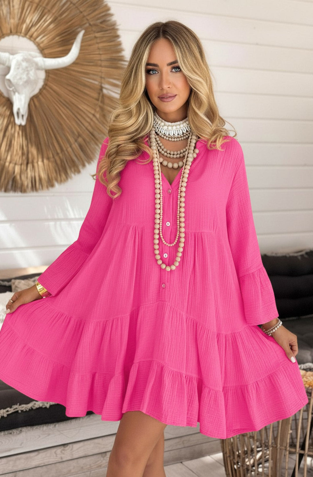 Samantha Cotton Gauze Style Smock Dress – Catwalk Wholesale
