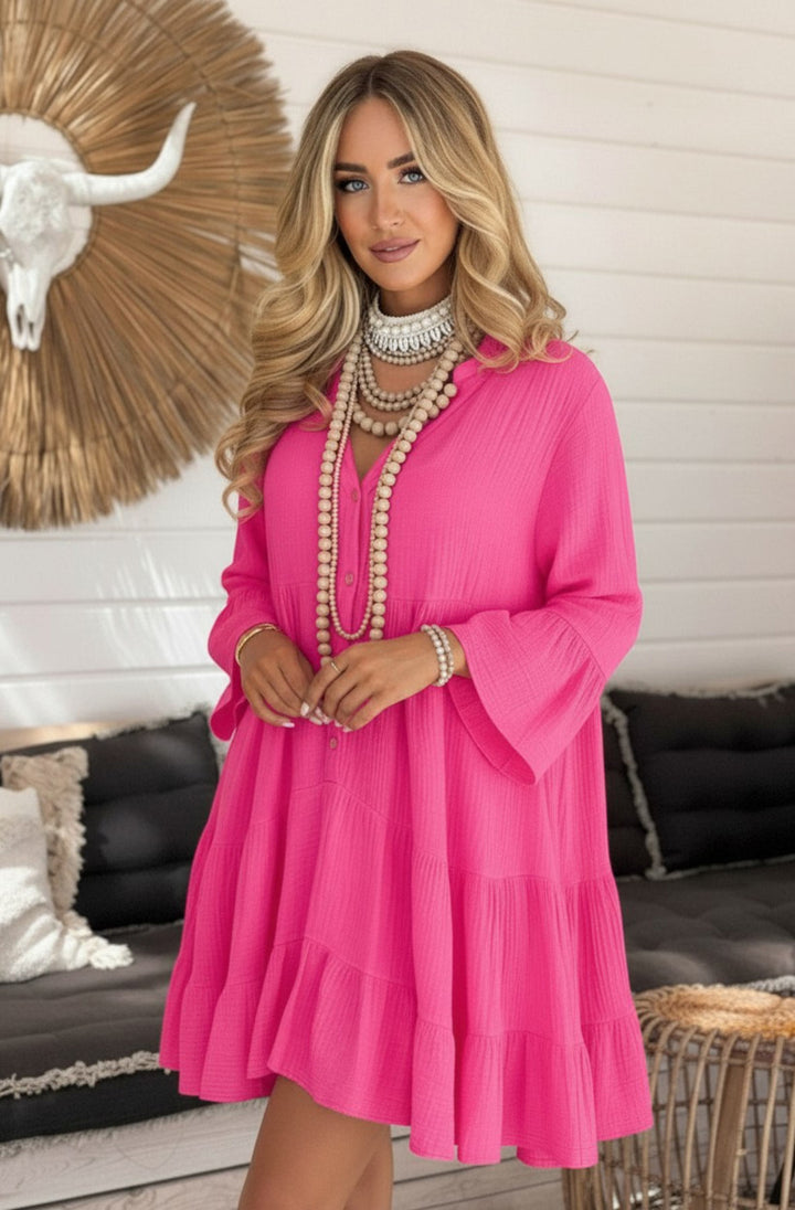 Samantha Cotton Gauze Style Smock Dress